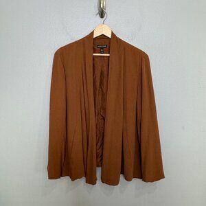 EILEEN FISHER 100% silk lined open front jacket size L